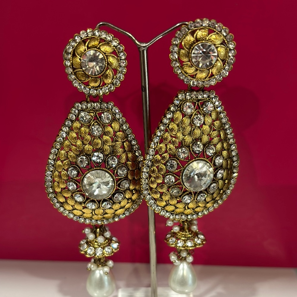 Elegant Gold and Silver Dangle Earrings